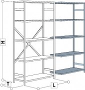 Grundregal HxLxT 2200x1150x300 mm