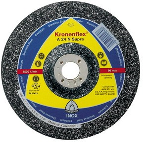 Schruppscheiben A 24 N Supra 180 x 4 x 22.23 mm (gekröpft) 13407 / VE= 10 Stück