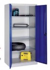 Flügeltürschrank (Werkstattschrank) HxBxT 1950x940x500 mm/Lichtgrau-Enzianblau