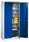 Flügeltürschrank (Werkstattschrank) HxBxT 1800x800x380 mm/Lichtgrau-Enzianblau