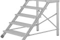 Stabilo® Podest-Treppen, fahrbar, Leichtmetall-Aluminium - Neigung 45° - Stufenbreite 60, 80, 100 cm
