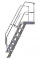 Stabilo® Treppen mit Plattform, Leichtmetall-Aluminium - Neigung 60° - Stufenbreite 60, 80, 100 cm