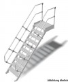 Stabilo® Treppen mit Plattform, Leichtmetall-Aluminium - Neigung 45° - Stufenbreite 60, 80, 100 cm