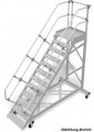 Stabilo® Treppen mit Plattform, fahrbar, Leichtmetall-Aluminium - Neigung 60° - Stufenbreite 60, 80, 100 cm