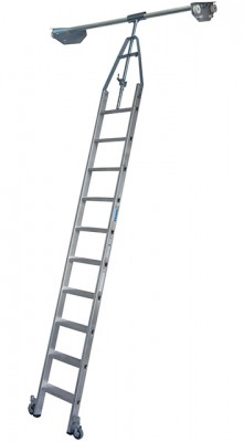 Stabilo® Professional Stufen-RegalLeiter Doppelregal, Rundrohr-Schienenanlage - Alu - Arbeitshöhe 3.60 m - 1 x 10 Stufen