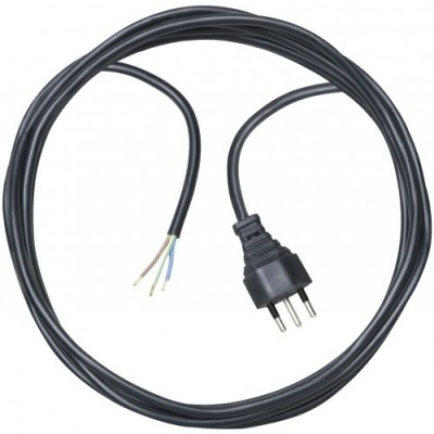 Anschlusskabel Kunststoff mit Stecker IP20 - 3 m / 3 x 1.0 mm² / 230 V - schwarz - VE = 5 Stück