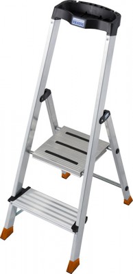 Monto® Sepuro® Stufen-StehLeiter - Alu - Arbeitshöhe 2.40 m - 1 x 2 Stufen