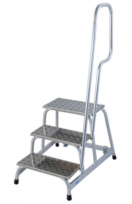Stabilo® Professional Mobiler MontageTritt, Aluminium - Arbeitshöhe 2.60 m - 1 x 3 Stufen