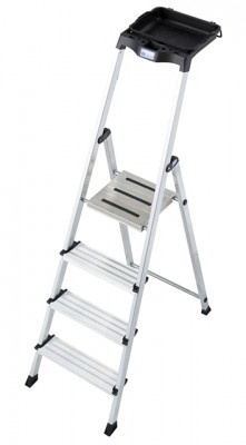 Monto® Secury® Stufen-StehLeiter mit MultiGrip®-System - Alu - Arbeitshöhe 2.85 m - 1 x 4 Stufen