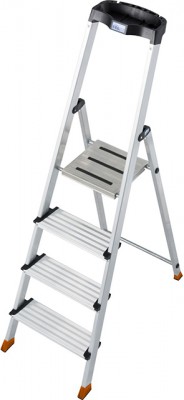 Monto® Sepuro® Stufen-StehLeiter - Alu - Arbeitshöhe 2.85 m - 1 x 4 Stufen