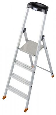 Monto® Solido® Stufen-StehLeiter - Alu - Arbeitshöhe 2.85 m - 1 x 4 Stufen