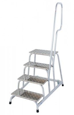 Stabilo® Professional Mobiler MontageTritt, Aluminium - Arbeitshöhe 2.80 m - 1 x 4 Stufen