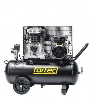 Fortec® AIR-50/420 Kolbenkompressor, 50 l mobil - Wasserabscheider - Keilriemenantrieb - Ansaugleistung 420 l/min - Druck 10 bar - Leistung 2200 W - 230 V