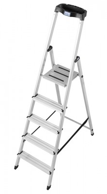 Monto® Safety® Stufen-StehLeiter - Alu - Arbeitshöhe 3.05 m - 1 x 5 Stufen