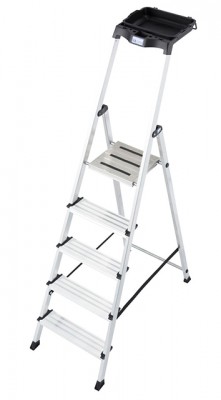 Monto® Secury® Stufen-StehLeiter mit MultiGrip®-System - Alu - Arbeitshöhe 3.05 m - 1 x 5 Stufen