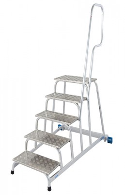 Stabilo® Professional Mobiler MontageTritt, Aluminium - Arbeitshöhe 3.00 m - 1 x 5 Stufen