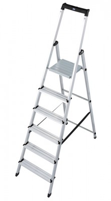Monto® Solidy® Stufen-StehLeiter - Alu - Arbeitshöhe 3.25 m - 1 x 6 Stufen