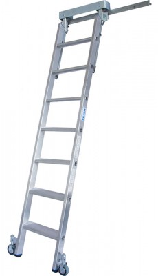 Stabilo® Professional Stufen-RegalLeiter T-Schienenanlage - Alu - Arbeitshöhe 2.90 m - 1 x 7 Stufen