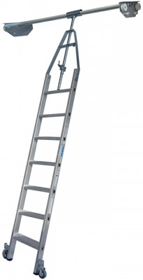 Stabilo® Professional Stufen-RegalLeiter Doppelregal, Rundrohr-Schienenanlage - Alu - Arbeitshöhe 2.90 m - 1 x 7 Stufen
