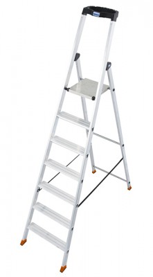 Monto® Solido® Stufen-StehLeiter - Alu - Arbeitshöhe 3.50 m - 1 x 7 Stufen