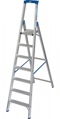 Stabilo® Professional Stufen-StehLeiter mit Multifunktionsschale - Alu - Arbeitshöhe 3.65 m - 1 x 7 Stufen