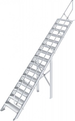Stabilo® Treppe - Neigung 45° - Stufenbreite 80 cm - Höhe 3.23-3.44 m - 1 x 15 Stufen