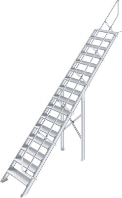 Stabilo® Treppe - Neigung 45° - Stufenbreite 60 cm - Höhe 3.44-3.66 m - 1 x 16 Stufen