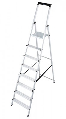 Monto® Solidy® Stufen-StehLeiter - Alu - Arbeitshöhe 3.70 m - 1 x 8 Stufen