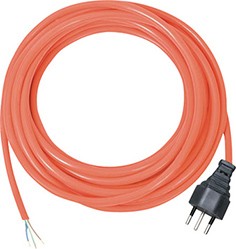 Anschlusskabel Bremaxx®-PUR mit Stecker 3-polig, IP44 - 5 m / 3 x 1.0 mm² / 230 V - orange