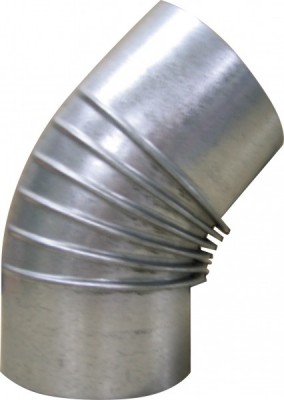 Kaminrohr-Bogenstück 45° aus verzinktem Stahlblech Ø 200 mm
