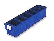 Lagerkästen Kunststoff, - blau - Typ 50093.2 - LxBxH 500x93x83 mm, 6-fach unterteilbar
