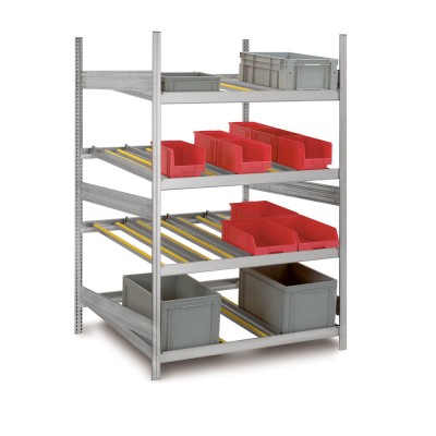 Durchlauf-Grundregal - ORION PLUS - HxLxT 2000x1300x2400 mm - verzinkt