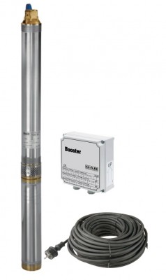 DAB Micra 50 M 3" Unterwasserpumpe für Druckerhöhung - 2700 l/h - Fh 45.0 m - 4.5 bar - 0.65 kW - 1 x 230 V, inkl. Booster & 15 m Kabel