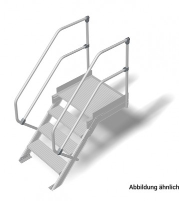 Stabilo® Treppe mit Plattform - Neigung 45° - Stufenbreite 80 cm - Höhe 0.65-0.86 m - 1 x 4 Stufen
