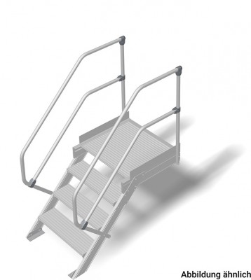 Stabilo® Treppe mit Plattform - Neigung 60° - Stufenbreite 80 cm - Höhe 0.75-1.00 m - 1 x 4 Stufen