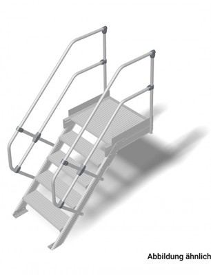 Stabilo® Treppe mit Plattform - Neigung 45° - Stufenbreite 60 cm - Höhe 0.86-1.08 m - 1 x 5 Stufen
