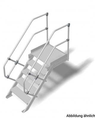 Stabilo® Treppe mit Plattform - Neigung 60° - Stufenbreite 60 cm - Höhe 1.00-1.25 m - 1 x 5 Stufen