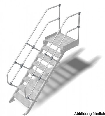 Stabilo® Treppe mit Plattform - Neigung 60° - Stufenbreite 80 cm - Höhe 1.75-2.00 m - 1 x 8 Stufen