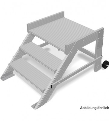 Stabilo® Podest-Treppe fahrbar - Neigung 45° - Stufenbreite 60 cm - Arbeitshöhe 2.60 m - 1 x 3 Stufen