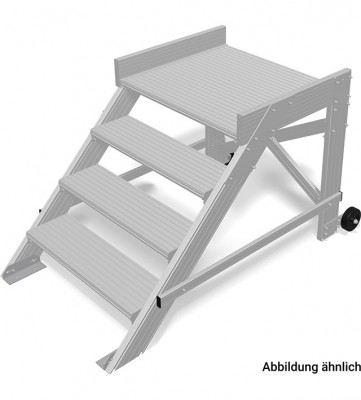 Stabilo® Podest-Treppe fahrbar - Neigung 45° - Stufenbreite 60 cm - Arbeitshöhe 2.80 m - 1 x 4 Stufen
