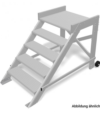 Stabilo® Podest-Treppe fahrbar - Neigung 45° - Stufenbreite 80 cm - Arbeitshöhe 3.00 m - 1 x 5 Stufen