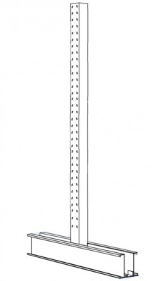 Ständer mit Fuss Typ CL, HxT 2960x800/800 mm TK 1900 kg - für doppelseitiges Kragarmregal