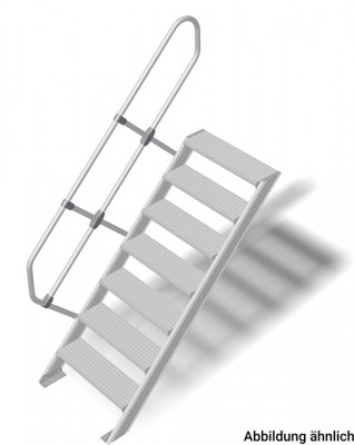 Stabilo® Treppe - Neigung 45° - Stufenbreite 80 cm - Höhe 1.29-1.51 m - 1 x 7 Stufen
