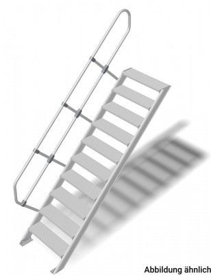 Stabilo® Treppe - Neigung 45° - Stufenbreite 60 cm - Höhe 1.94-2.15 m - 1 x 10 Stufen