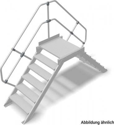 Stabilo® Überstieg - Neigung 45° - Stufenbreite 60 cm - Höhe 1.04-1.25 m - 2 x 6 Stufen