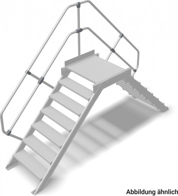 Stabilo® Überstieg - Neigung 45° - Stufenbreite 60 cm - Höhe 1.25-1.47 m - 2 x 7 Stufen