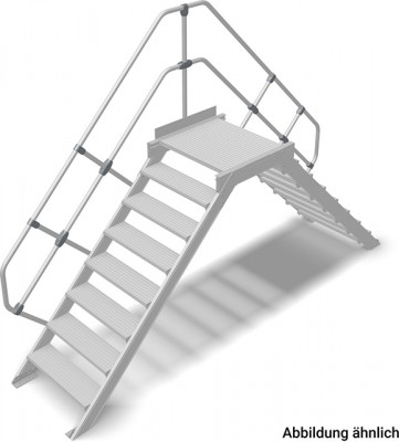 Stabilo® Überstieg - Neigung 45° - Stufenbreite 60 cm - Höhe 1.47-1.68 m - 2 x 8 Stufen