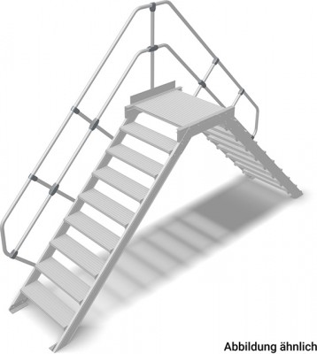 Stabilo® Überstieg - Neigung 45° - Stufenbreite 60 cm - Höhe 1.68-1.90 m - 2 x 9 Stufen