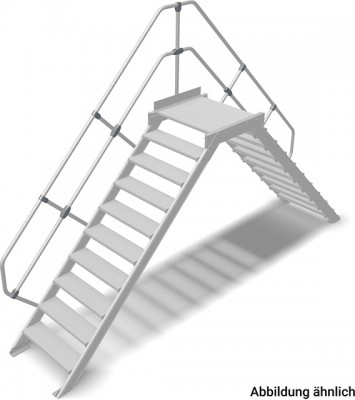 Stabilo® Überstieg - Neigung 45° - Stufenbreite 60 cm - Höhe 1.90-2.11 m - 2 x 10 Stufen