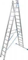 Stabilo® Sprossen-VielzweckLeiter, mit Wandlaufrollen, dreiteilig - Alu - Arbeitshöhen 4.95 m bis 10.95 m - 3 x 14 Sprossen